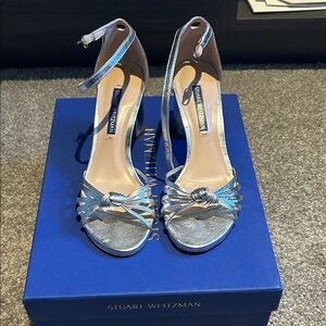 Stuart Weitzman Metallic Silver Heels